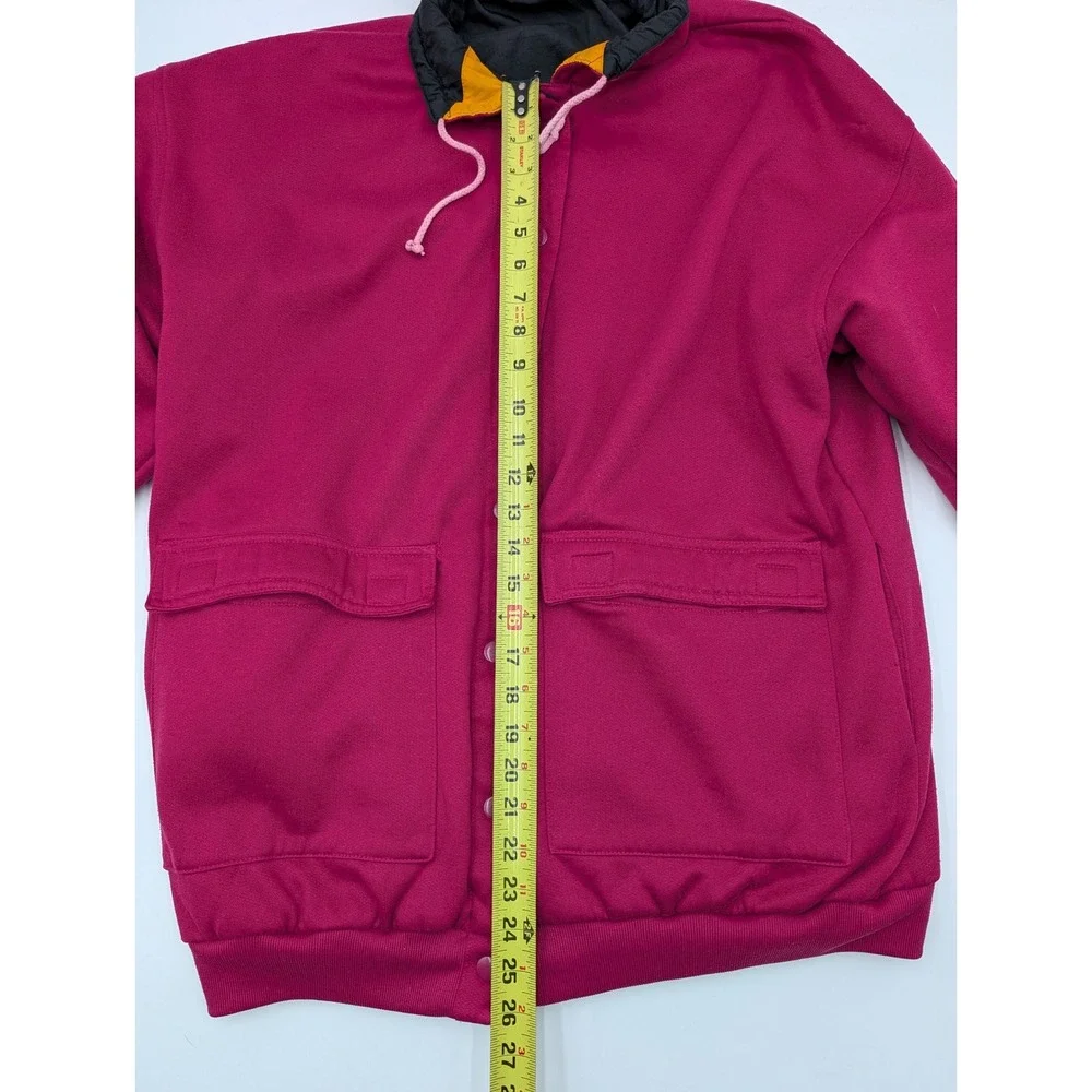 Vintage 80s 90s Colorblock Reversible‎ Fleece Windbreaker Jacket Womens